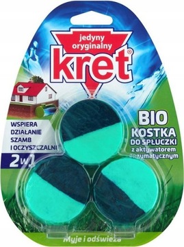 KRET BIO kostka do spłuczki z aktywatorem enzymatycznym 3x50g