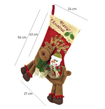 РОЖДЕСТВЕНСКИЕ НОСКИ ПОДАРКИ ОЛЕНЬ СНЕГОВИК XXL