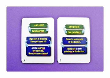 Единственное и множественное число. Веселые карточки на английском. Creativo