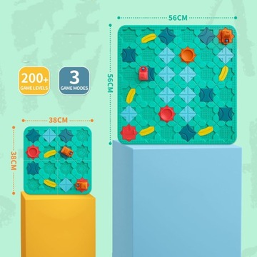 LOGICZNA PLANSZOWA GRA UKŁADANKA LABIRYNT BUDOWANIE DROGI NA PREZENT KLOCKI