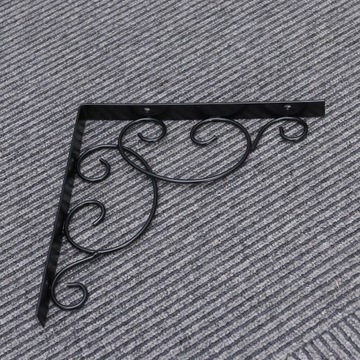 ДЕРЖАТЕЛИ ПОЛОК В ЦВЕТОЧНОМ СТИЛЕ ДЛЯ НАСТЕННОГО КРЕПЛЕНИЯ, ЧЕРНЫЕ 2 ШТ.