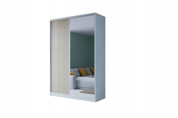 SZAFA IDA 130 x 248 ROYAL - BIAŁY+SONOMA + LUSTRO