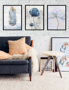 30x40 Набор фотографий в рамке BOX BLUE FLOWER BOHO NATURE