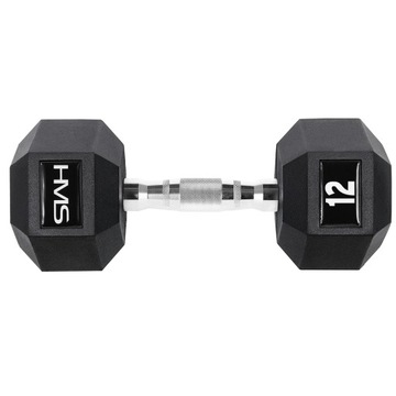 HANTLA HANTELKA GUMOWA HMS HEX PRO 12 KG TRENING SIŁOWNIA SPORT