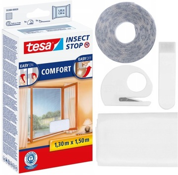 Moskitiera na okno tesa Comfort 1,3 x 1,5m biała