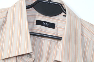 w3 HUGO BOSS Bawełniana Koszula Długi Rękaw Paski Kołnierzyk 44 cm XL/XXL