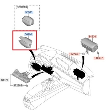 AIRBAG ULOŽENÍ ŘIDIČE GENESIS GV70 2021+ USA NOVÁ ORIGINÁLNÍ