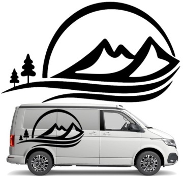 Samolepka Grafika na karavan Hory Mountains Les 90x159