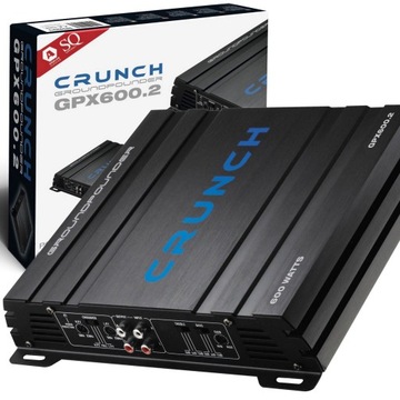 Mocny wzmacniacz Crunch GPX600.2 300W RMS w mostku 2 kanały 2 x 150 Wat RMS