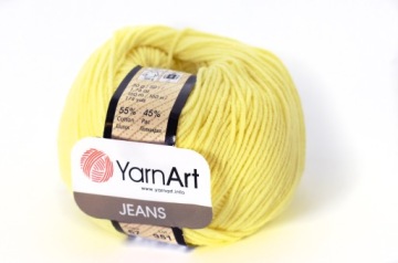 YARNART JEANS 67 пряжа светло-желтого цвета