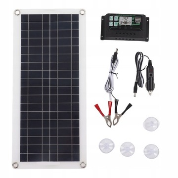 PANEL SOLARNY BATERIA SŁONECZNA 30W 12V REGULATO