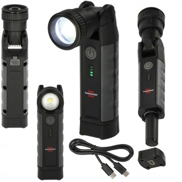 AKUMULATOROWA LATARKA MOCNA REGULOWANA PROFESJONALNA ROBOCZA 1000 LM USB C