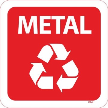 Naklejka na kosz do segregacji śmieci Metal