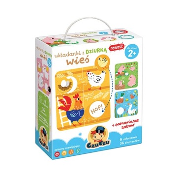 CZUCZU Puzzle Układanki z Dziurką - Wieś 2+