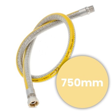 Газовый шланг, гибкая труба для природного газа, 75 см, 1/2 ГВт/МВт, прямое соединение