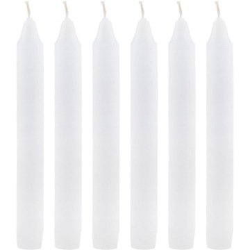 30x НАСТОЛЬНАЯ СВЕЧА, БЕЛАЯ, НАБОР 19см