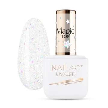 Top hybrydowy z drobinkami Magic Top NaiLac 7ml