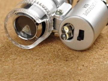 УВЕЛИЧИТЕЛЬНЫЙ МИКРОСКОП ДЛЯ ЮВЕЛИРНЫХ ИЗДЕЛИЙ 60x 2 LED ПРОФЕССИОНАЛЬНЫЙ