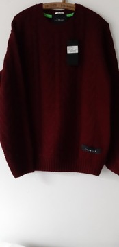 sweter ciepły JOHN RICHMOND rozmiar XXL bordo