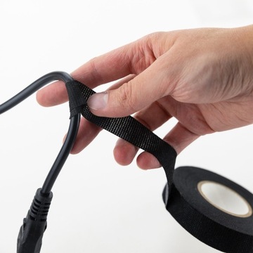 TAŚMA IZOLACYJNA materiałowa tkaninowa czarna 1,9cm parciana długa na 15m