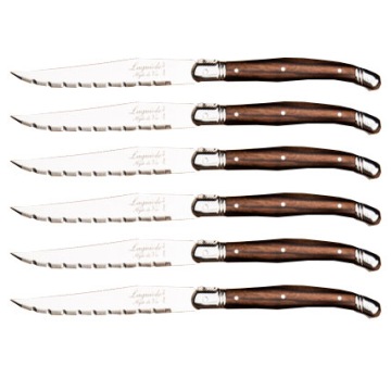 Нож для стейка Laguiole из нержавеющей стали, 6 шт., в деревянном бруске №3