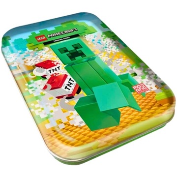Puszka z Kartami LEGO Minecraft Seria 1 4 Saszetki 2 karty LE + Figurka