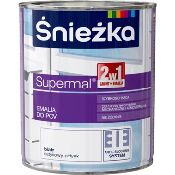 ŚNIEŻKA FARBA DO OKIEN PCV PARAPETÓW BIAŁA 750ML