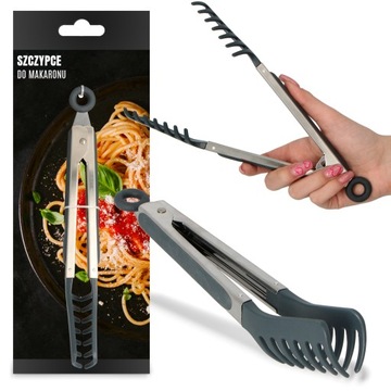 SZCZYPCE KUCHENNE MAKARONU SPAGHETTI GRILLA MIĘSA SAŁATKI UNIWERSALNE STAL