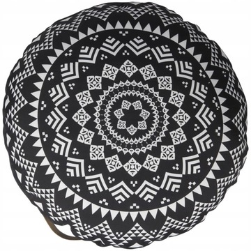 Poduszka ogrodowa siedzisko biało - czarna 60cm