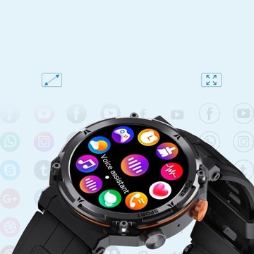 SMARTWATCH INTELIGENTNY ZEGAREK DLA IOS I ANDROIDA ZEWNĘTRZNY WOJSKOWY 1,39