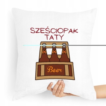 PODUSZKA PREZENT DLA TATY OJCA SZEŚCIOPAK TATY z Nadrukiem ze Zdjęciem