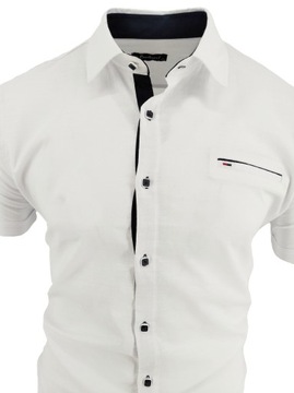 МУЖСКАЯ БЕЛАЯ РУБАШКА С КОРОТКИМ РУКАВОМ, XL