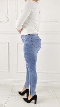 Jeansy spodnie damskie Rurki M. Sara Premium Special Best - Blue
