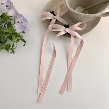 2PC Lovely Small Ribbon Hair Claw Clips for Women
