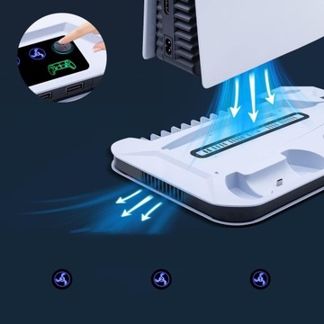 МНОГОФУНКЦИОНАЛЬНАЯ ОХЛАЖДАЮЩАЯ ПОДСТАВКА С ПОДСТАВКОЙ ДЛЯ ИГРЫ ДЛЯ PS5, БЕЛАЯ