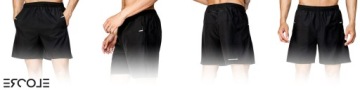 ШОРТЫ ДЛЯ БЕГА МУЖСКИЕ, КОРОТКИЕ, ЧЕРНЫЕ, SPORTS TRAINING RUNNING L