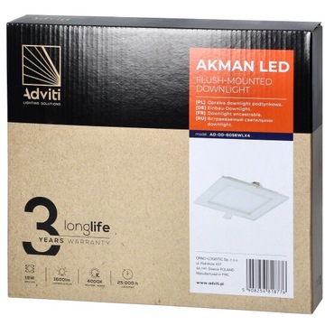 Светодиодная панель ВСТРАИВАННАЯ ПОТОЛОЧНАЯ PLANET 18ВТ, НЕЙТРАЛЬНАЯ