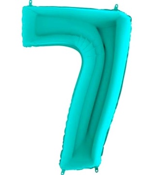Balon Cyfra 7 - 102 cm Turkus