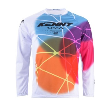 Kenny Racing Koszulka cross enduro Bialy Niebieski Pomarańczowy S