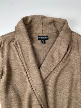 Sweter kardigan brązowy wełna merino wool Cynthia Rowley Woman Premium XXL