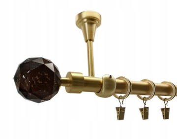KARNISZ SUFIT 19mm ZŁOTO MAT 200cm Crystal Brown
