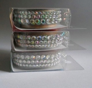 Plastikowa Taśma Ozdobna z Dżetami Samoprzylepna