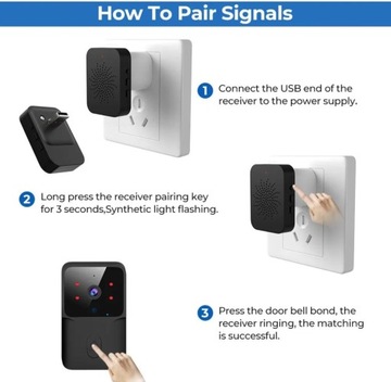 Беспроводной черный Wi-Fi дверной звонок и дверная камера Уличная камера Tuya