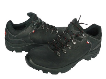 Wojas 9377-91 buty trekkingowe skórzane czarne 41