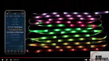 TAŚMA LED 5M RGBIC WS2811 BLUETOOTH PILOT TĘCZA ZESTAW LEDY APLIKACJA 12V