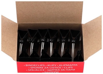 Klipy biurowe 32mm 12szt czarne klips