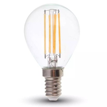 Żarówka LED V-TAC 6W Filament E14 Kulka P45 Przeźr