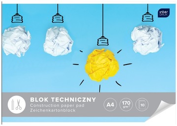 INTERDRUK BLOK BIAŁY TECHNICZNY A4 10 KARTEK 170G