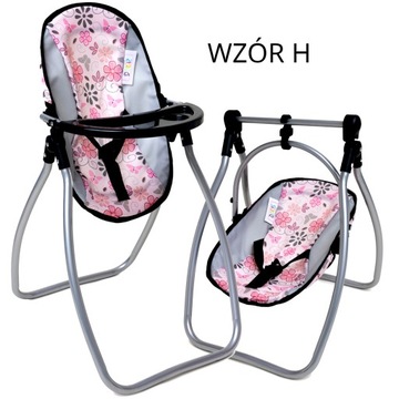 СТУЛЬЧИК ДЛЯ КОРМЛЕНИЯ ДЛЯ КУКОЛ, КАЧЕЛИ 2в1