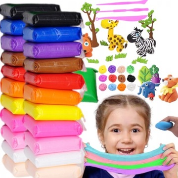 24x PIANKOLINA MAGICZNA MASA PLASTYCZNA SENSORYCZNA GLINA POLIMEROWA ZESTAW